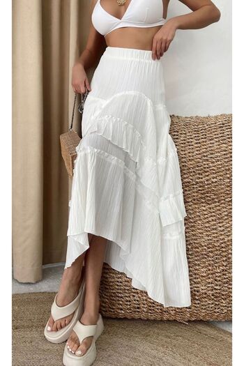 MODAGK ASIMETRIC LINEN SKIRT