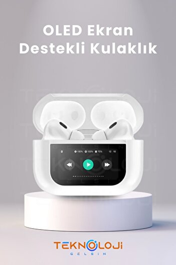 Teknoloji Gelsin Pro Anc Dokunmatik Dijital Ekranlı Aktif Gürültü Engelleme Bluetooth Kulaklık Şeffaf Mod Enc/anc