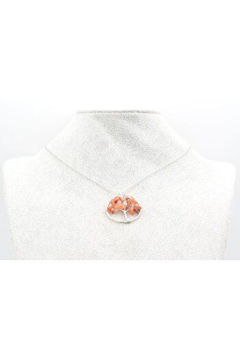 Murty99 Tree of Life - Genuine Natural Carnelian Agate Stone Pendant