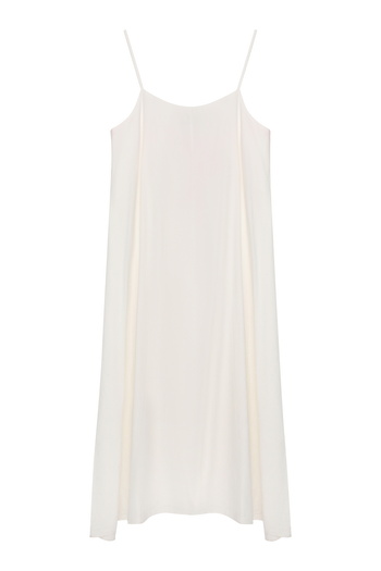 Quzu Ecru Long Dress - Thin Straps