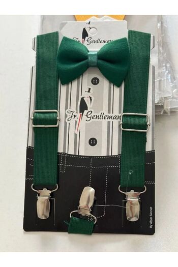 Jr Gentleman Color Adjustable Bow Tie Strap Set for 1-7 Years Old Baby and Child