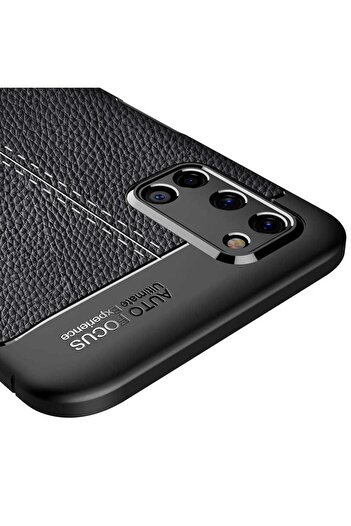 halkhouse Oppo A52/A72/A92 Kılıf Kamera Koruyuculu Niss Deri Görünümlü Silikon Kapak