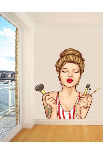 Kt Grup Hair Salon - Beauty Salon Self Adhesive Home Bedroom Balcony Wallpaper Decoration Sticker
