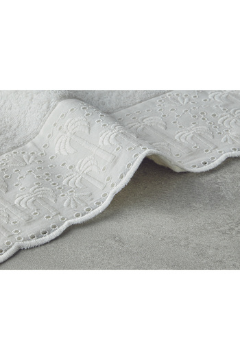 English Home Festoon Palm Cotton Face Towel Ecru