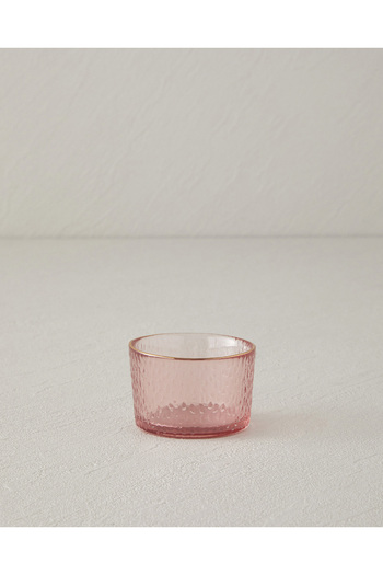 English Home Pink Loneta Glass Snack Bowl