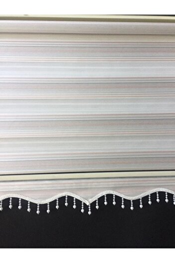 yağmur zebra Pudra Bembesi Sim Detaylı Pliseli Zebra Stor Perde
