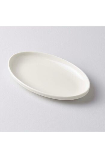 porselenden Modern Cream 20 cm 2-Piece Small Size Breakfast Boat Presentation Plate Presentation Serving Set