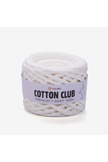 Yarnart Cotton Club - Χτενισμένο Βαμβακερό Ύφασμα Πλεκτό Χέρι Νήμα Candy White-7349