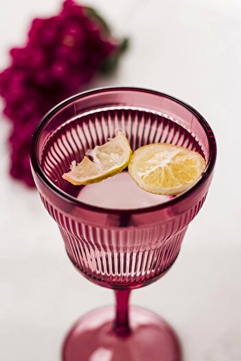 Depa Akrilik Mürdüm Tekli Kadeh & Su Meşrubat Kahve Yanı Bardağı 300 ml ( Cam Değildir )