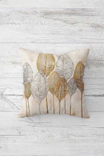 on the clouds Striped Leaves Themed Hidden Zippered Throw Pillow Cover Sofa Pillow Cover Set (4pcs)