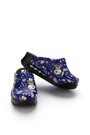 Zenith Sabo Patterned Air Sole Wedge Heeled Orthopedic Hospital Nurse Women's Slippers