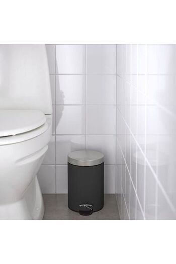 MEGStore.TR Ekoln Stainless Steel Metal Trash Can with Brake-Silent Lid and Inner Chamber