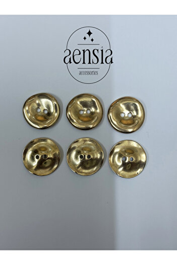 aensia GolD metal Button - CurveD, CurveD anD PerforateD, 2.29 CM Trench Coat Button PacK of 6
