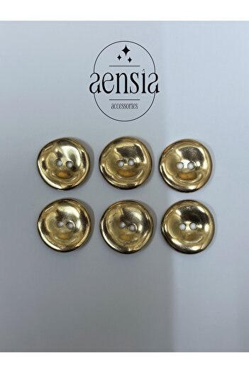aensia GolD metal Button - CurveD, CurveD anD PerforateD, 2.29 CM Trench Coat Button PacK of 6