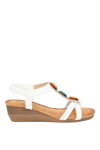 Guja 24Y131 White Women's Wedge Heel Sandals