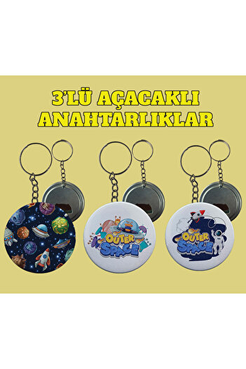rakkun shop Space Patterned Set of 3 with Opening and Switch
