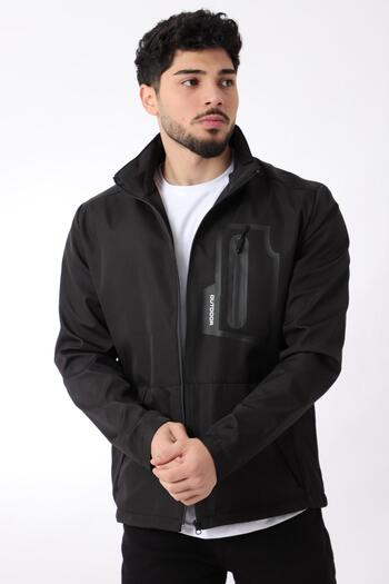Stilkombin Stand Collar Chest Zippered Raincoat - PLDP 2982_60289