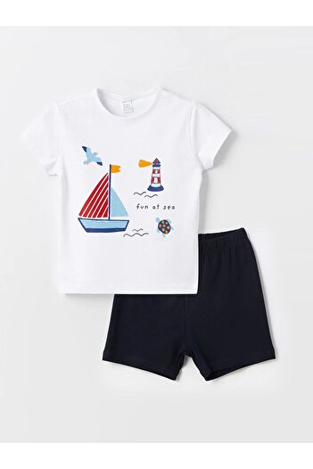 LC Waikiki Baby Boy Pajamas Set with Shorts - Crew Neck, Short Sleeve, Printed, LCW ECO / S4FM98Z1 from GSM storE