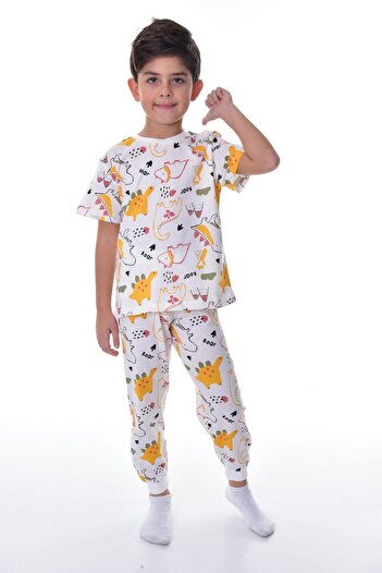 bunny hopp 100% Cotton Single Jersey Combed Fabric Short Sleeve Boy's Pajama Set (3,4,5,6,7,8 Years)