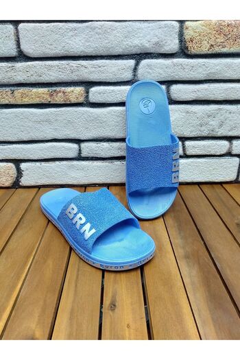 BRN Men's Blue Anatomical Non-Slip Sole Bathroom Toilet Slippers