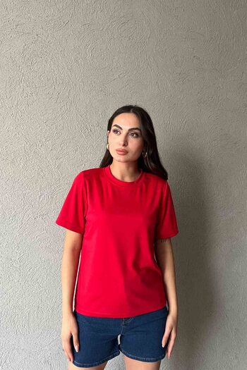 Seda Yalçın Atelier Crew Neck Red Basic T-shirt