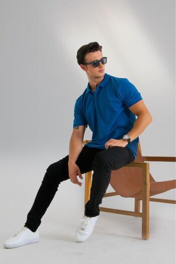 HLT JEANS Ανδρικό μπλουζάκι Polo Collar - Άνετη εφαρμογή, 100% βαμβάκι, που δεν συρρικνώνεται - Hlthe 012001