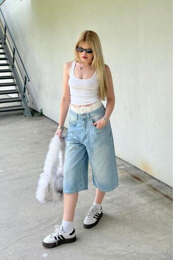 Bases Light Blue Bermuda Shorts - Boxer Detailed