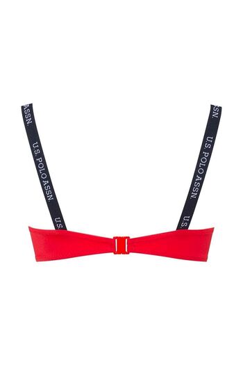 U.S. Polo Assn. Women's Red Thin Strap Bikini Top