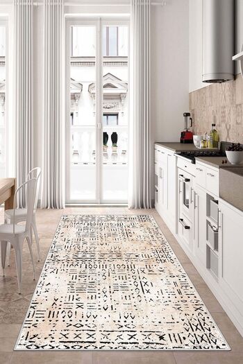 Confidence Home Dijital Baskı Yıkanabilir Kaymaz Taban Mutfak Halısı Salon Halısı Ve Yolluk