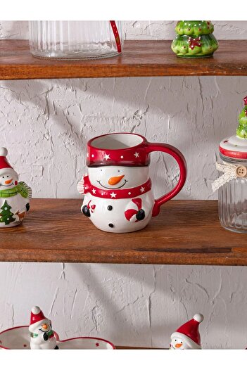 LC Waikiki New Year Themed Santa Claus Patterned Ceramic Mug 13x8x10 Cm