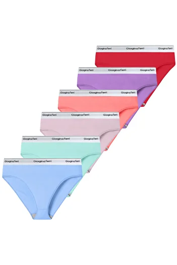 GIORGINA FERRI Premium Lycra Box 6 - Καθημερινά Γραπτά Slip Panties Diana