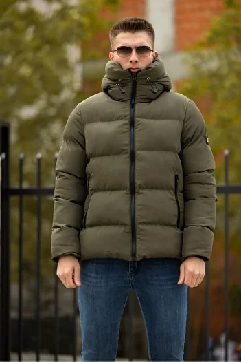 OHEPMODA Men's Winter Puffer Jacket - Water and Windproof, Hooded and Fur Lined