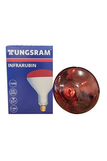 TUNGSRAM Isıtan Lamba,kırmızı Işık Infrared Ampul 150 Watt - 2 Adet