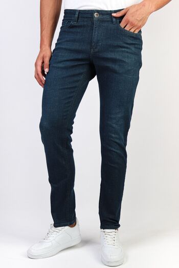HLT JEANS Ανδρικό τζιν παντελόνι με λεπτή εφαρμογή σε σκούρο πράσινο τρίψιμο Hlthe1949