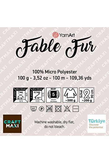 Yarnart فابل فرو - خيط محبوك يدويًا بيج-968