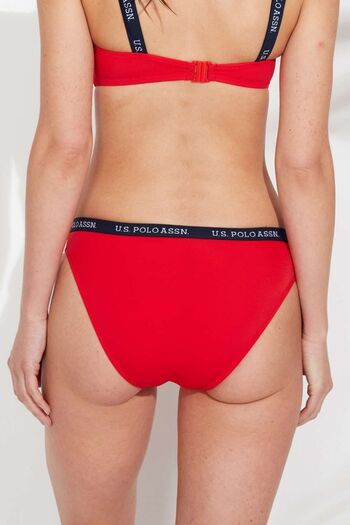U.S. Polo Assn. Women's Red Thick-Edged Elastic Bikini Bottom