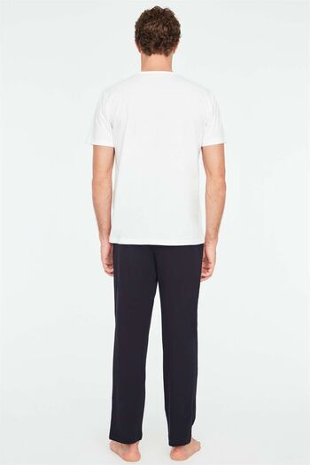 Mod Collection - Ανδρικό Σετ Πιτζάμες Εκρού Oversize