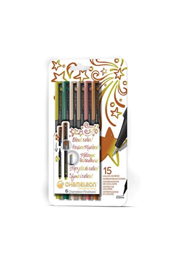 Chameleon Fineliner Multi Color System Pen 0.3mm 6 Pack Nature