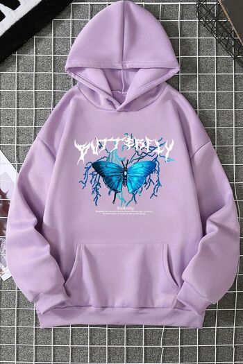 trendypassion Φούτερ με στάμπα Unisex Blue Butterfly