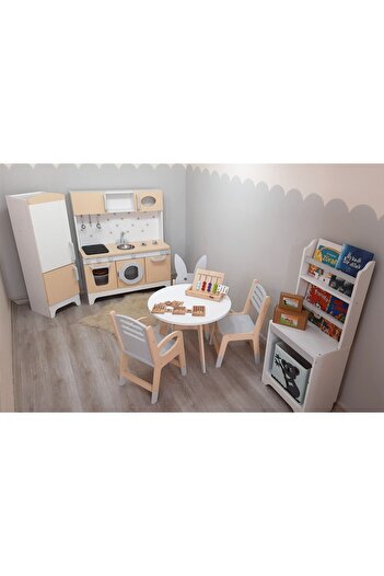 ELS Buzdolaplı Işıklı Ahşap Oyun Mutfağı (xxl)