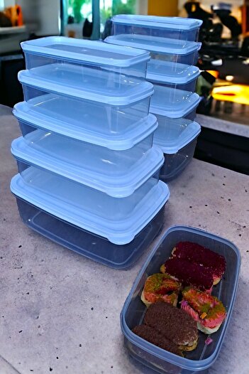 SWENCRAFT 10 Pieces Food Storage Box Rectangular Food Container That Can Enter Dip Freezing and Microwave White