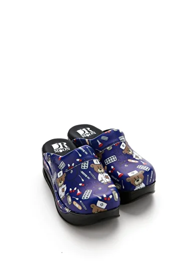 Zenith Sabo Patterned Air Sole Wedge Heeled Orthopedic Hospital Nurse Women's Slippers