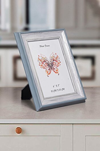 Seniste Oslo Decorative Picture Frame Single Blue with Adjustable Legs - Wall Hangable 15x21 Cm