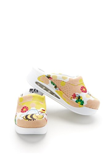 Zenith Sabo Patterned Air Sole Wedge Heeled Orthopedic Hospital Nurse Women's Slippers
