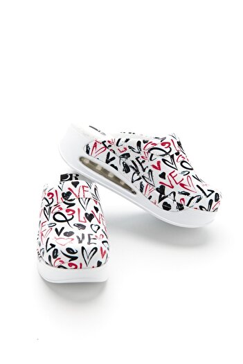 Zenith Sabo Patterned Air Sole Wedge Heeled Orthopedic Hospital Nurse Women's Slippers