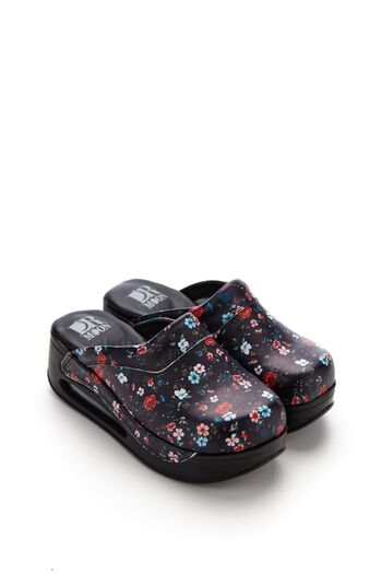 SABOTERLİK Patterned Air Sole Wedge Heeled Orthopedic Hospital Nurse Women's Slippers