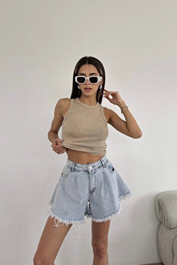 Eka Γυναικείο τζιν σορτς Blue Jean - EKA-0961-8067