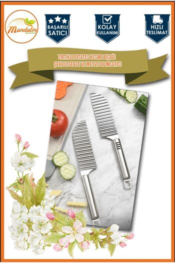 mandalin reklam Serrated Potato Cutting Knife - Shaped Vegetable And Fruit Slicer