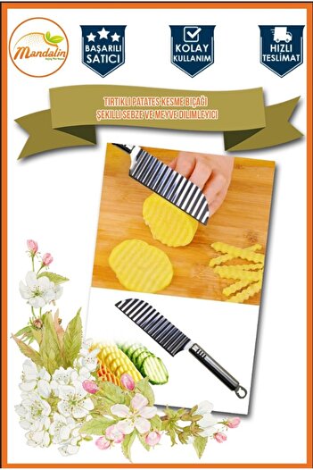 mandalin reklam Serrated Potato Cutting Knife - Shaped Vegetable And Fruit Slicer