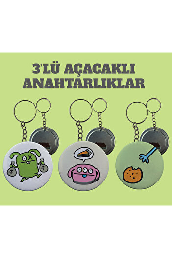 rakkun shop Monster Series 3-Piece Keychain and Opener Set